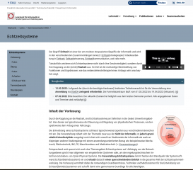 Website der Lehrveranstaltung EZS